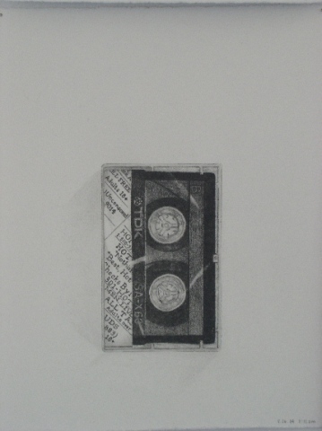 graphite drawing cassette tape by Molly Springfield