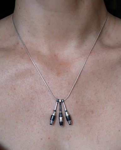  Necklace with 3 Small Juggler's Clubs