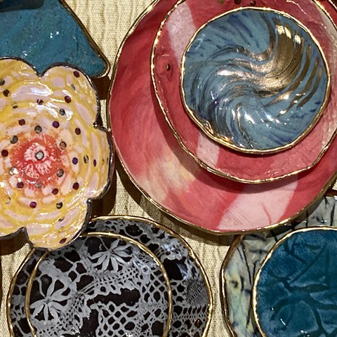 Assorted Lustered Porcelain Jewelry/Trinket Dishes