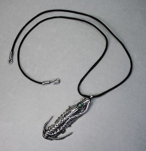 Stacey's deep sea pendant-blue green tourmaline & sterling