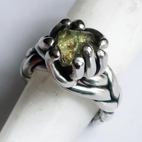 Sterling Silver Big Braid Rock Ring