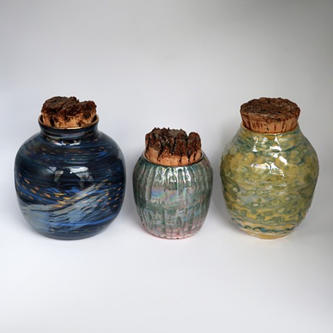 Lustered Porcelain Bottles 