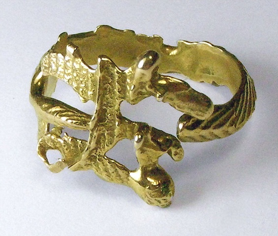 gold cuttlefish cast ring
