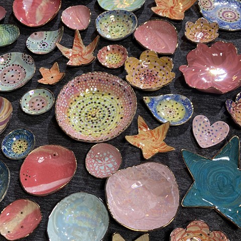 Assorted Lustered Porcelain Jewelry/Trinket Dishes