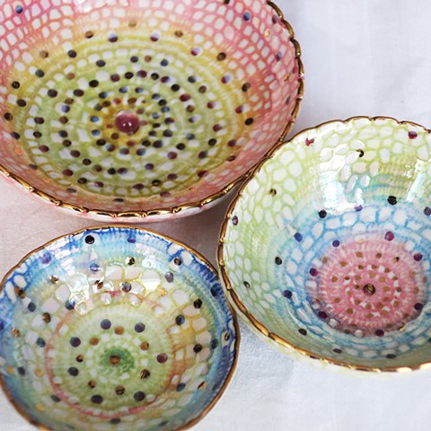 Assorted Porcelain Lace Jewelry/Trinket Dishes