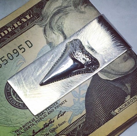 Silver Shark Tooth Money Clip
