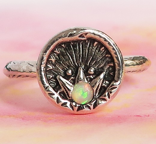 Custom Opal Ring, Ouroboros