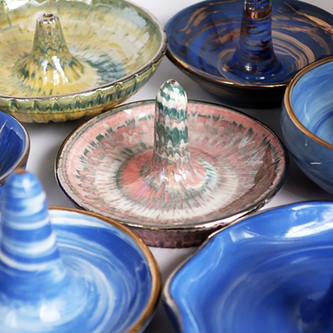 Assorted porcelain ring holders