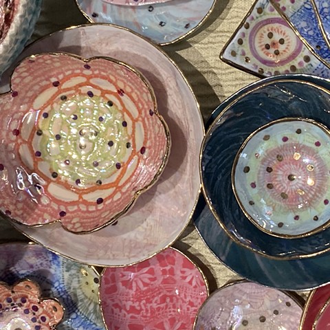 Assorted Lustered Porcelain Jewelry/Trinket Dishes