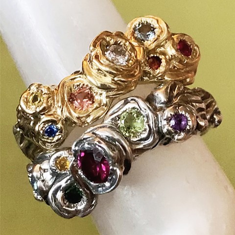 April Flowers-Twisted Garland Rings