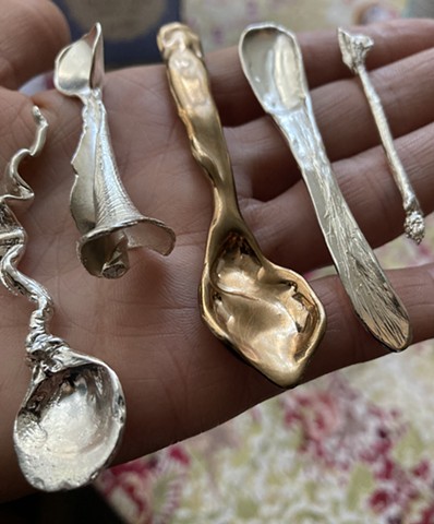 One of a Kind Silver & Bronze Spoons