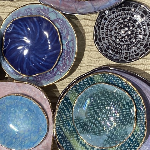 Assorted Lustered Porcelain Jewelry/Trinket Dishes