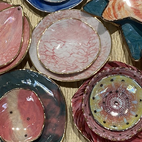 Assorted Lustered Porcelain Jewelry/Trinket Dishes