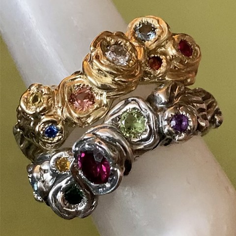 April Flowers-Twisted Garland Rings