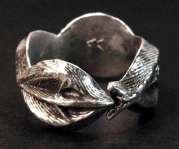 sterling silver cuttlefish vessel ring