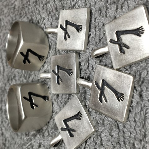 Sterling Silver Casts for Glowing Man Rings and Pendants