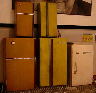All 3 old Fridges ready for the shoot.