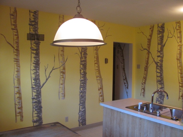 Kitchen wall: Birch forest 