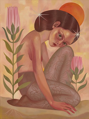 Grounded oil on canvas sold