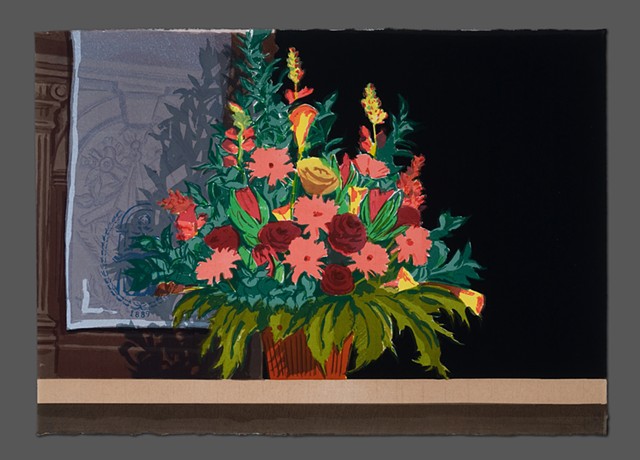 detail of THE AWARD CEREMONY (PLUS STILL-LIFE WITH PODIUM, BANNER AND PROFESSIONAL FLOWER ARRANGEMENT), 