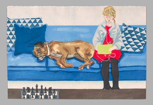  TEENAGER WITH DOG AND CHESS SET (ELIOT AND JACK)