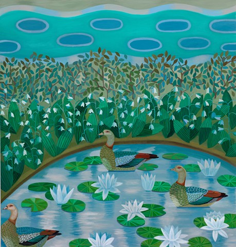 Mirage with Egyptian Geese