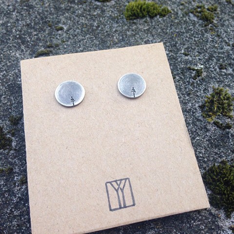 Small Tree post earrings