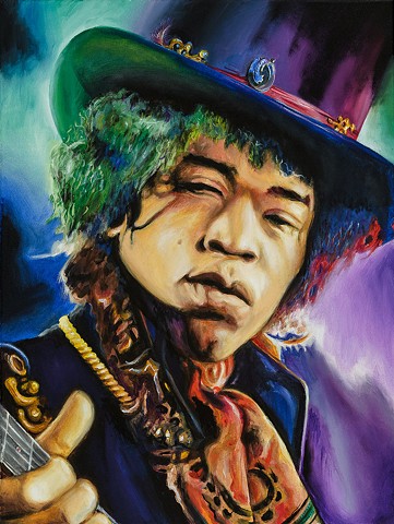 Jimmy Hendrix, oil, painting