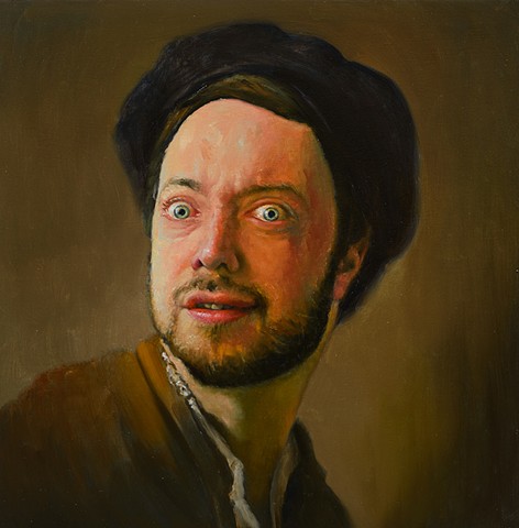 Joshua Burgin (à la Rembrandt - Self-Portrait With Eyes Wide Open, 1630)