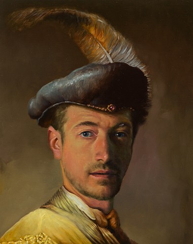 Taj Vaccarella (à la Rembrandt - Self-Portrait in a Beret With a Feather, 1629)