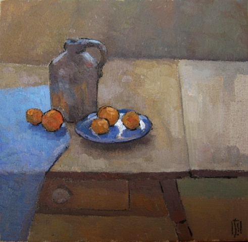 Clementines on Old Table