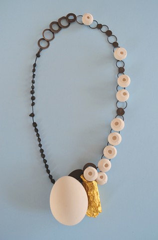 necklace, porcelain, silver, eggs