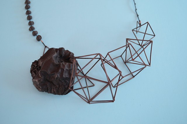 necklace, Concrete, silver, dried apple