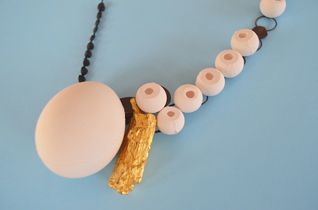 necklace, porcelain, silver, eggs