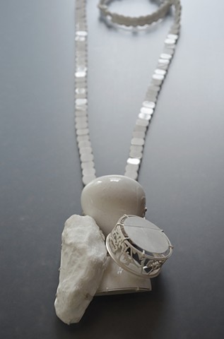 art jewelry contemporary necklace alternative materials Chauvet cave comet hourglass