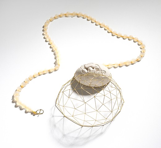 necklace gold porcelain, egg, amulet