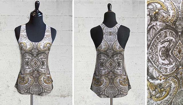 (An image of the original PTSD Dress has been digitally printed onto this soft racerback, order via Vida link)
