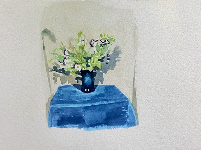 Flowers, Blue Vase