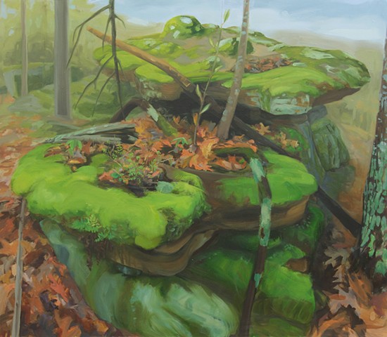 contemporary painting  ozarks forest floor