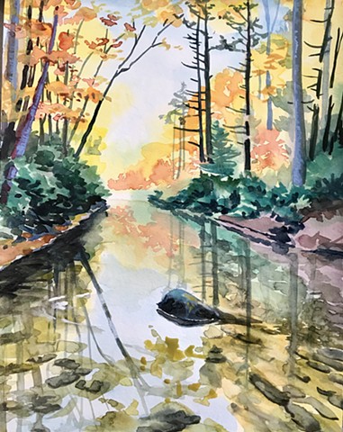 Paint Creek, Fall, Water Reflection