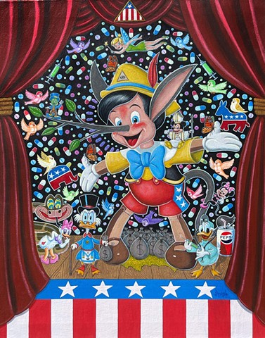 Art, artwork, Pinocchio, Disney, Walt Disney, Pascal Leo Cormier, Mickey Mouse, BIG pharma, Conspiracy