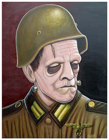  Art, Painting, Monsters Are Real, Frankenstein, Soldier, Military, War, NWO, Super Soldier, MK Ultra, PascalLeoCormier, Payazo