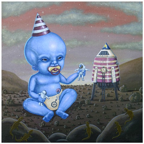 Pascal Leo Cormier, Payazo, Art, Painting, Mars, Occult, Baby, Zéphyr, Alien, UFO