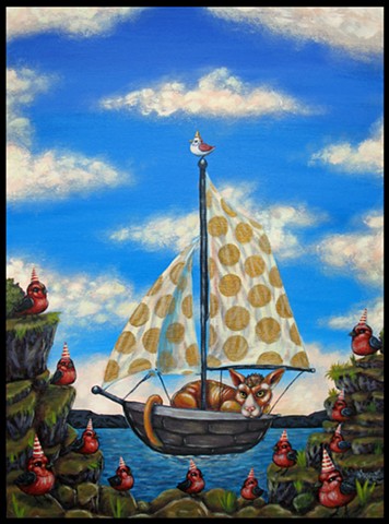 Cat, Chat, Boat, Sailing, Birds, Scarlet Tanager, Pussy 