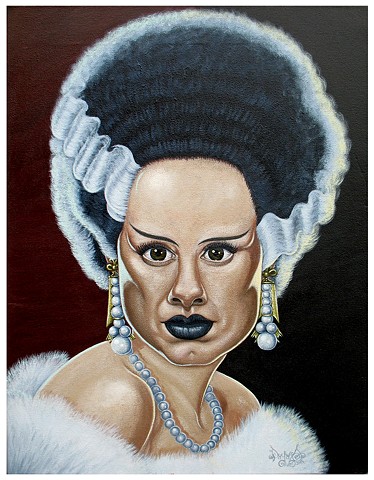 Art, Painting, Monsters Are Real, The Bride of Frankenstein, Marilyn Monroe, Hollywood, Glamour, NWO, Monarch Project, MK Ultra, Pascal Leo Cormier, Payazo