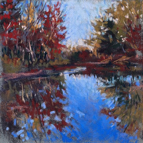End of Day River Reflection_5x5-SOLD