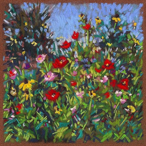 Summer Garden- Poppies_6x6 (SOLD)