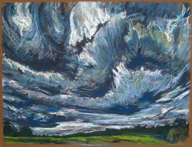 summer storm clouds pastel landscape