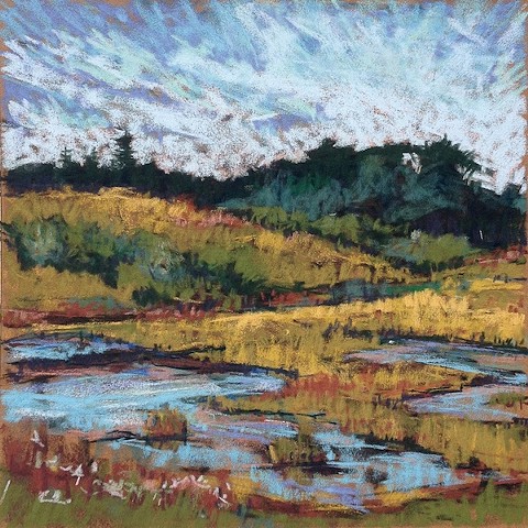 pastel marsh landscape Maine