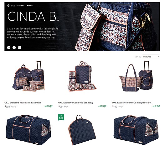 Cinda B. Luggage and Soft Goods for One Kings Lane